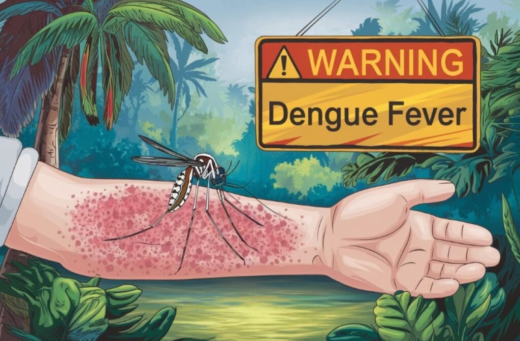 Ilustración Dengue en continente americano_Ideogram