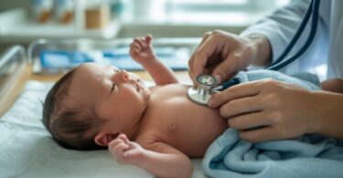 Pediatra revisa a recién nacido_Ideogram AI