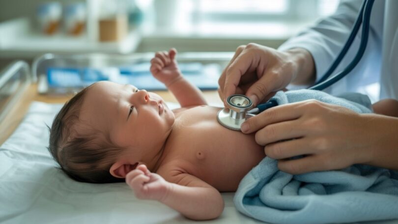 Pediatra revisa a recién nacido_Ideogram AI