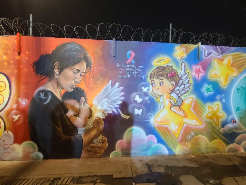 Mural dedicado a los bebés fallecidos, ubicado en calle San Fernando 14, Centro Histórico. Iniciativa impulsada por Citlalli Moran.